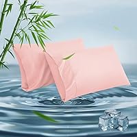 Vista 11 de Fundas de almohada estándar, fundas de almohada de viscosa refrescante de bambú con cierre de sobre, suave que absorbe la humedad para personas que