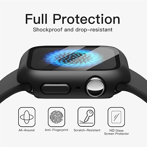 Vista 126 de JETech Funda con protector de pantalla para Apple Watch SE 3/2/1 (2025/2022/2020)/Series 6 5 4 de 1.732 pulgadas, cubierta protectora total
