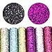 David accessories Glitter Sequins Fabric Faux Leather Sheets Synthetic Leather Fabric 11 Pcs 7.7