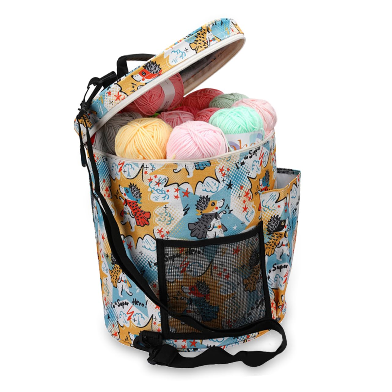 Estampado Floral Bolsa de Almacenamiento para Tejer DIY