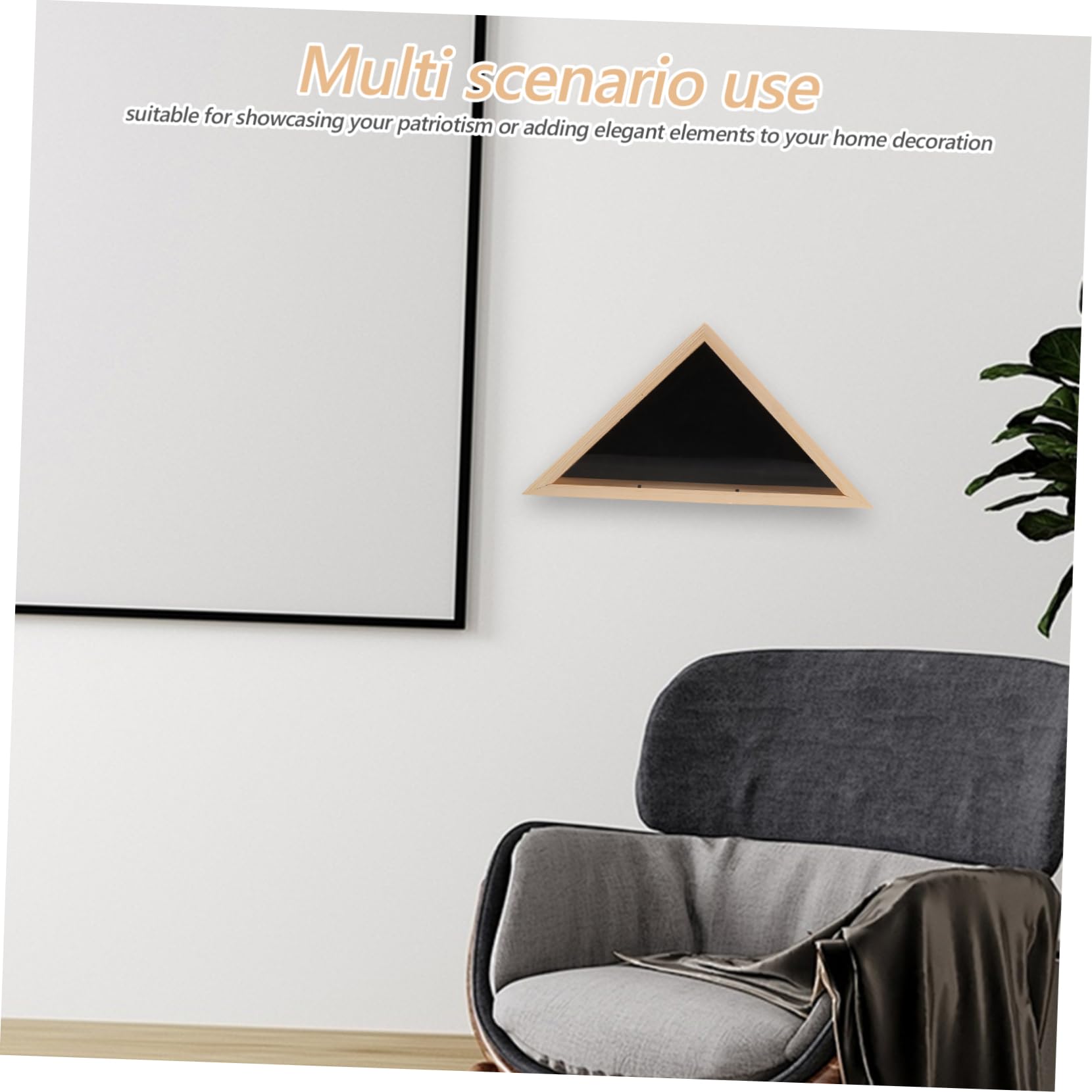 Cabilock Caja de Madera para Bandera Conmemorativa Triangular Diseño Moderno y Rústico para Decoración y Almacenamiento Seguro de Banderas de