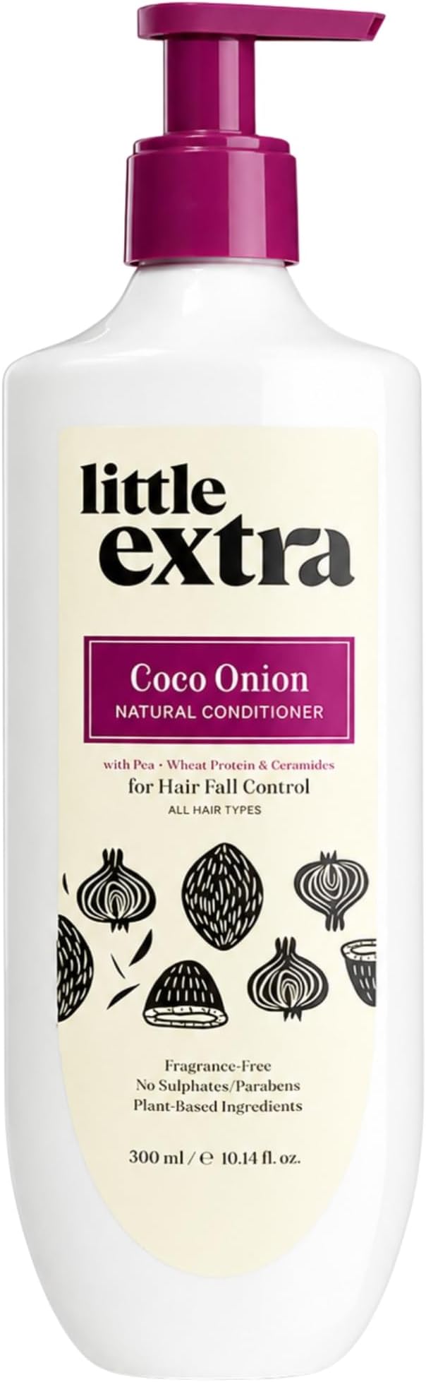 little extra Coco Onion Natural Conditioner For Hair Fall Control Without Silicon, Sulphate, Paraben And Harmful Chemicals For Women And Men, 300 Ml,1 Count