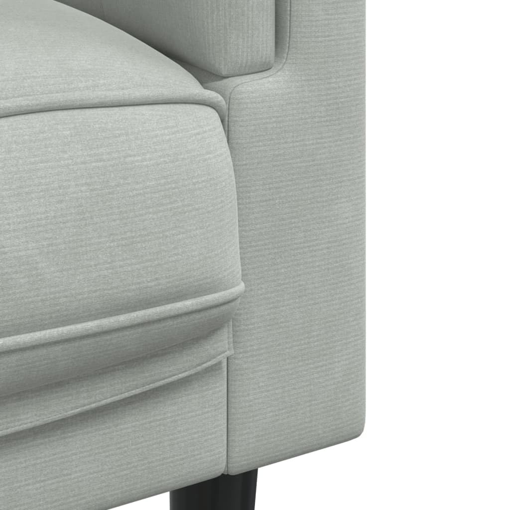 Sofá de 3 Plazas Moderno de Terciopelo, Sofá Chaise Longue con Respaldo y Cojines Acolchados, Gris Claro