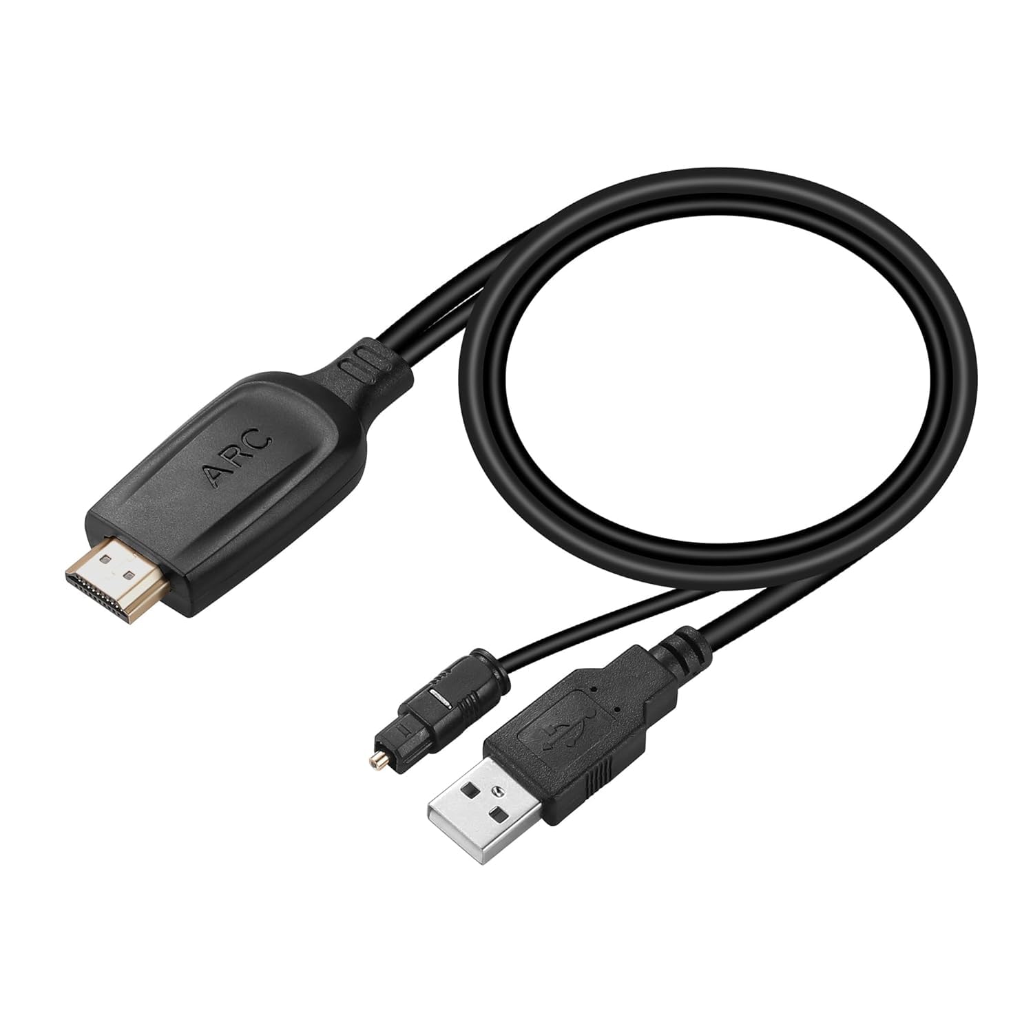 UNSTINCER HDMI ARC a Ottico Convertitore Cavo 115 cm/45", Audio Estrattore | Digitale Converter 192 kHz 24 bit supporta Dolby DTS 5.1 PCM 2.0, Adattatore per TV HDTV Amplificatore Casse Box Speaker