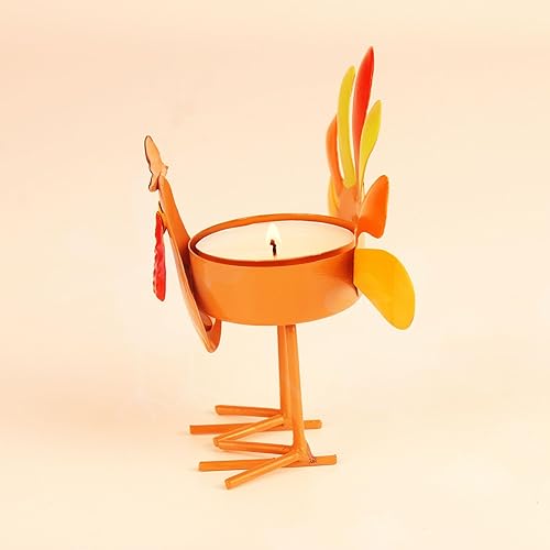 Miniatura 7 de Portavelas de pavo de Acción de Gracias de metal, candelabros de té de pavo sentado sentado de pie, soporte de vela de té de pavo Soporte para velas