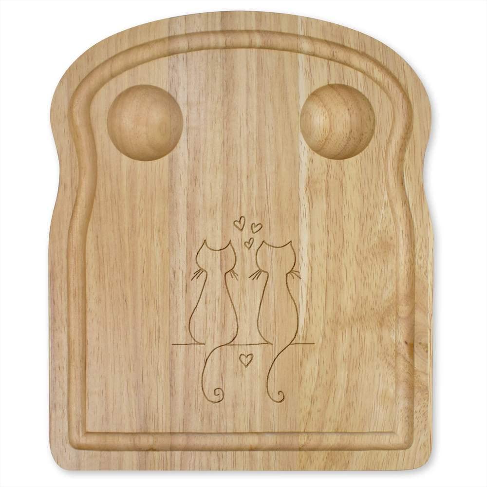 Azeeda 'Love Cats' Wooden Breakfast Board (WB00064411)