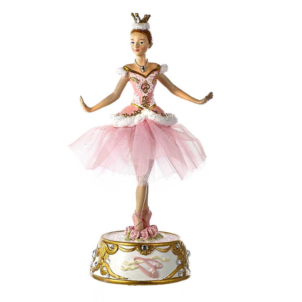 Kurt S. Adler Kurt Adler Figura de Bailarina, Resina, Rosa, 10 Pulgadas