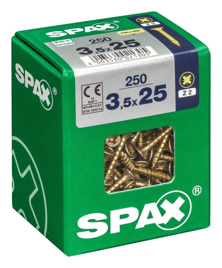 SPAX cab. plana yellox 3,5x25 vis bois de haute précision à tête fraisée bombée