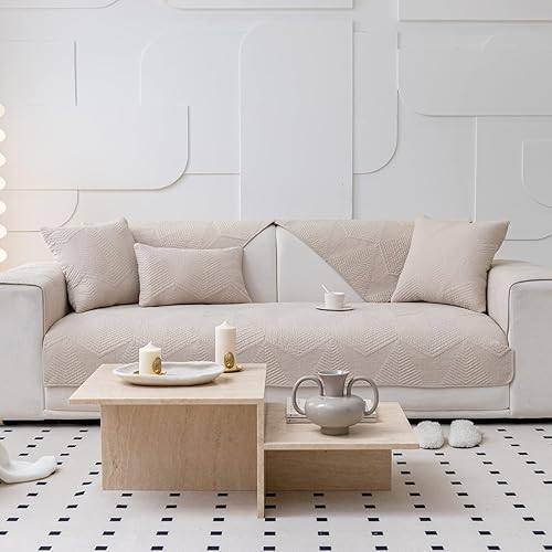 Miniatura 2 de vctops Funda acolchada de algodón para sofá, con patrón geométrico bohemio, funda antideslizante para sofá modular, protector de muebles para