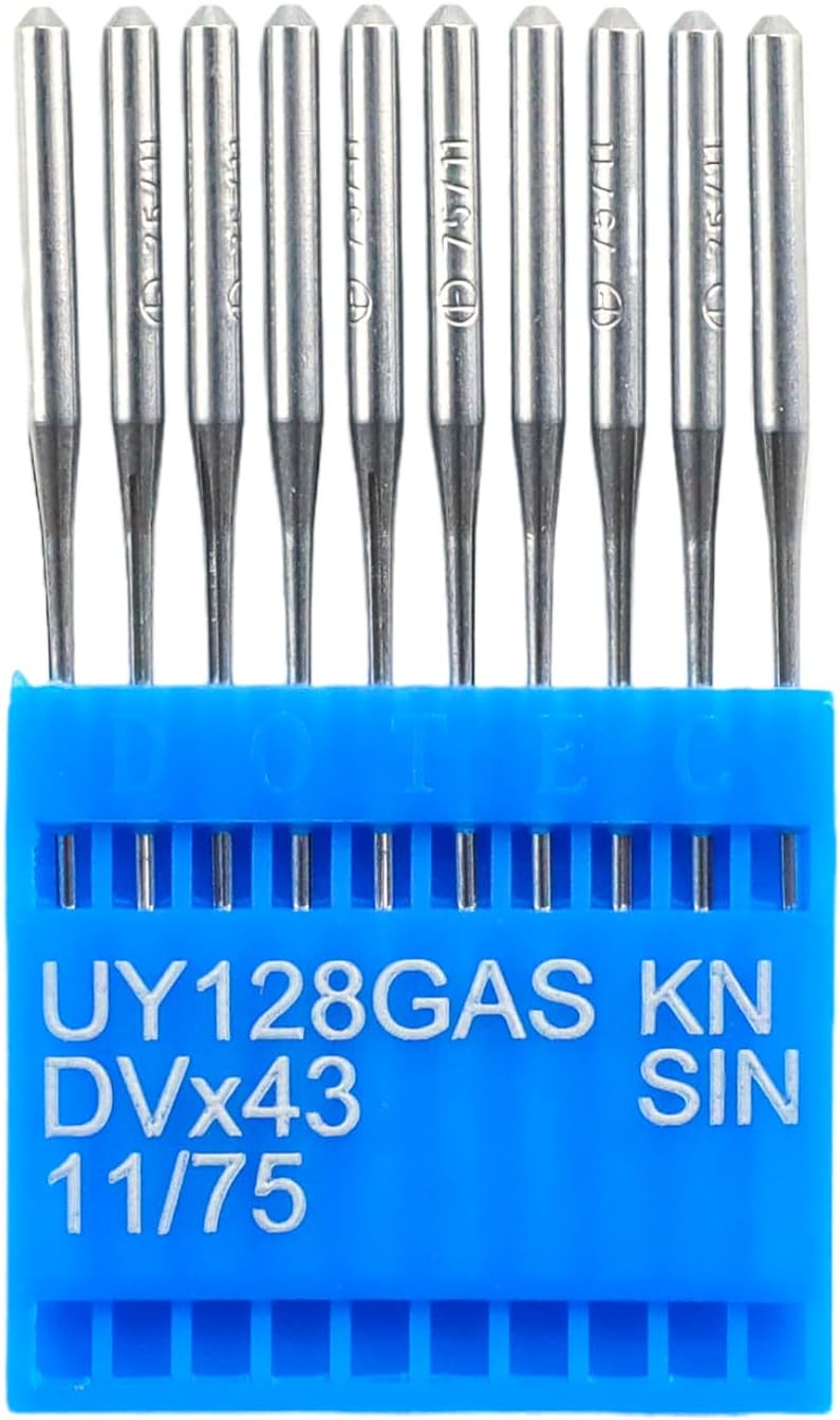 Blooy - UY128GAS KN (Small-Ball Point) Needle for Industrial Coverstitch (Flatlock) Sewing Machine TVX3 DVX43 (100 PCS) (Size 12)