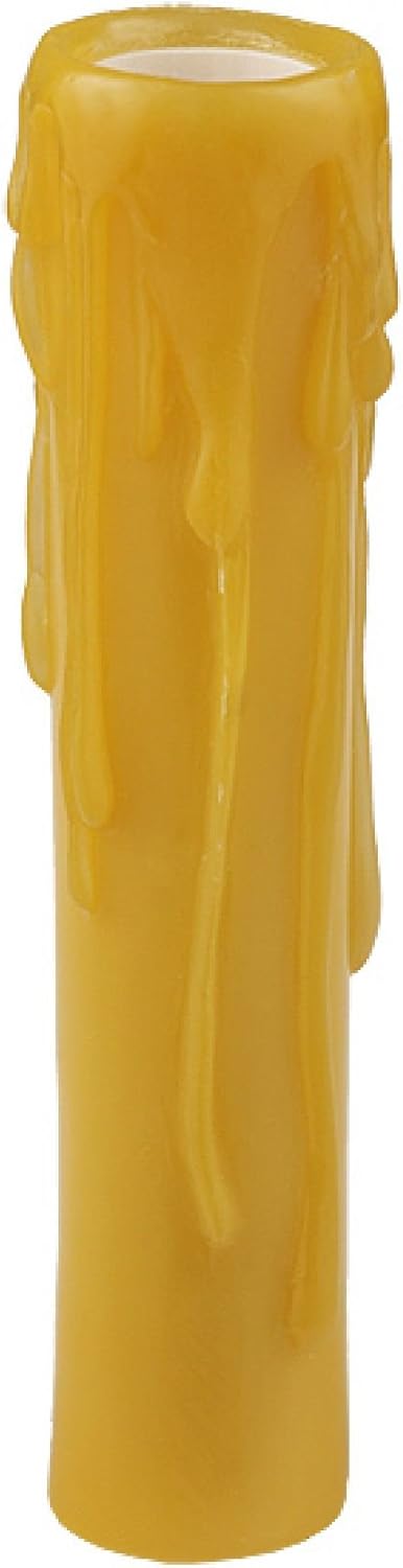 StarSun Depot 1" W X 6" H Poly Resin Honey Amber Flat Top Candle Cover Honey Amber
