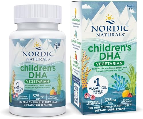 Nordic Naturals Children's DHA Vegetarian - Kids DHA Omega-3 Supplement -Algae Oil - Berry Lemonade Mini Chewables - Plant-Based Formula for Ages 3+