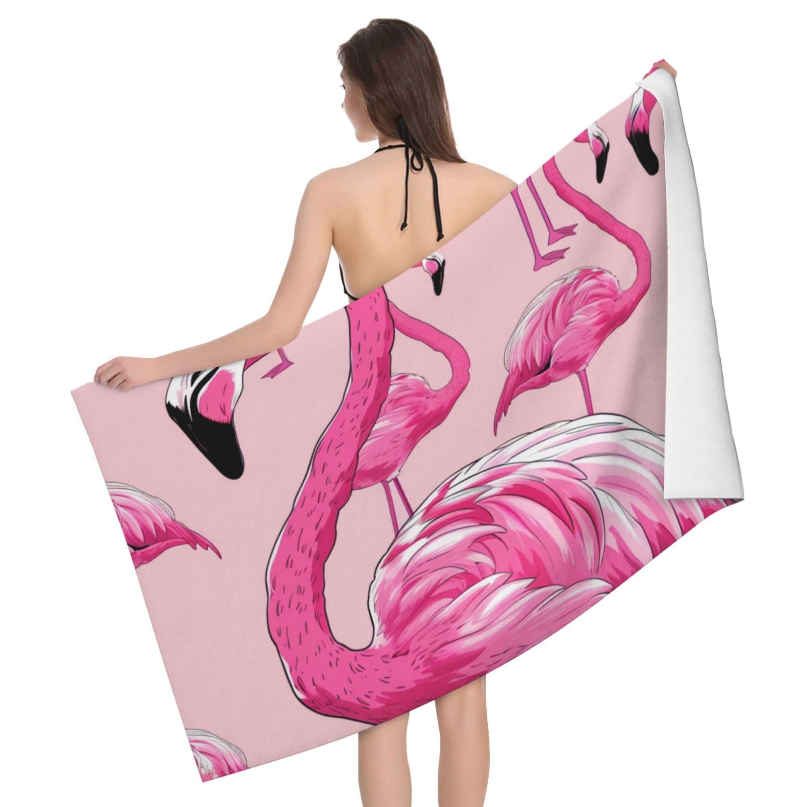 BWWHCCTI flaming Printed Microfiber Quick Dry Bath Towel, Soft Beach Towels for Travel,Camping,Gym,Beach,Swimming,Yoga, 130x80 CM