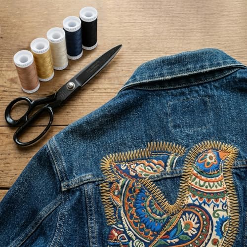 Image of Simthread Heavy Duty Blue Jeans Thread 20 Weight 3-Ply for Denim Sewing | Core-Spun Polyester, 67 Meters 6 Colors Pack for Household Thick Fabric
