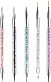 AvoDovA 5pcs Nail Art Liner Brushes, Nail Art Brush, Nail Dotting Pen, Dual-Ended Nail Art Pen, Nail Art Painting Liner Pen, Nail Art Design Brush, Nail Art Brush 6/8/10/12/15 mm