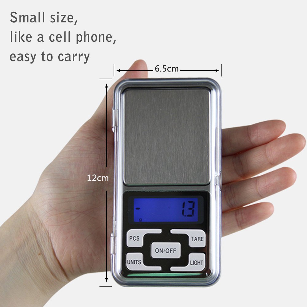High Accuracy Mini Electronic Digital Pocket Scale Jewelry Diamond Gold Coin Calibration Weighing Balance 0.01-200g Portable 200G/0.01G Counting Function Blue LCD