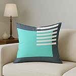 STITCHNEST Designer Geometrical Printed Polycotton Cushion Cover 16×16 Inch | Elegant Decorative Sofa Pillow Cover for Living Room Bedroom | Pack of 1