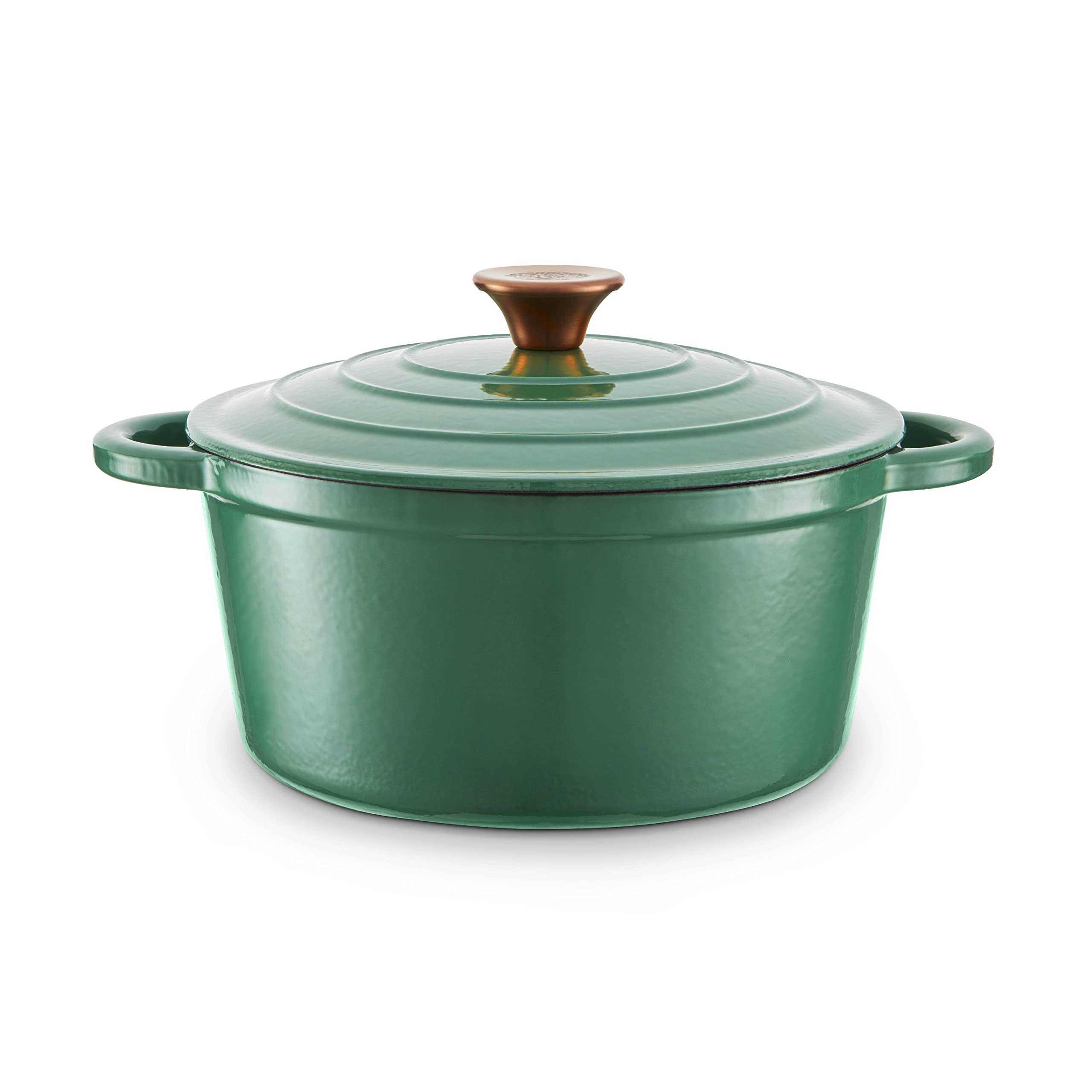Tower Green Cast Iron Casserole Pan, Enamel Interior, 24Cm, Bo800251grn In