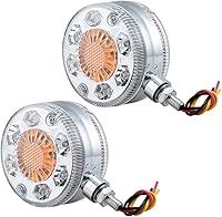 Vista 16 de Astra Depot 4 unidades de 4 "redondo 42-LED pedestal rojo ámbar de doble cara esquina de parada de giro luz de señal de giro compatible