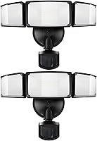 Vista 10 de UME Luces LED de seguridad de 49 W, luz con sensor de movimiento para exteriores, luz diurna de 5000 K, IP65 impermeable, del atardecer al amanecer