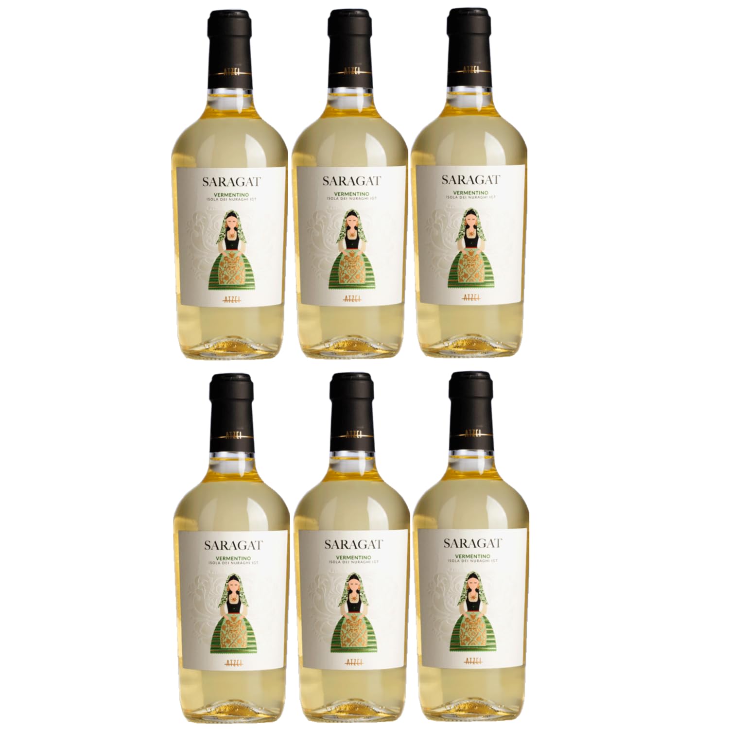 Saragat Vermentino Isola Dei Nuraghi IGT Sardinien Weisswein Weiss trocken Italien inkl. FeinWert E-Book (6 x 0,75l)