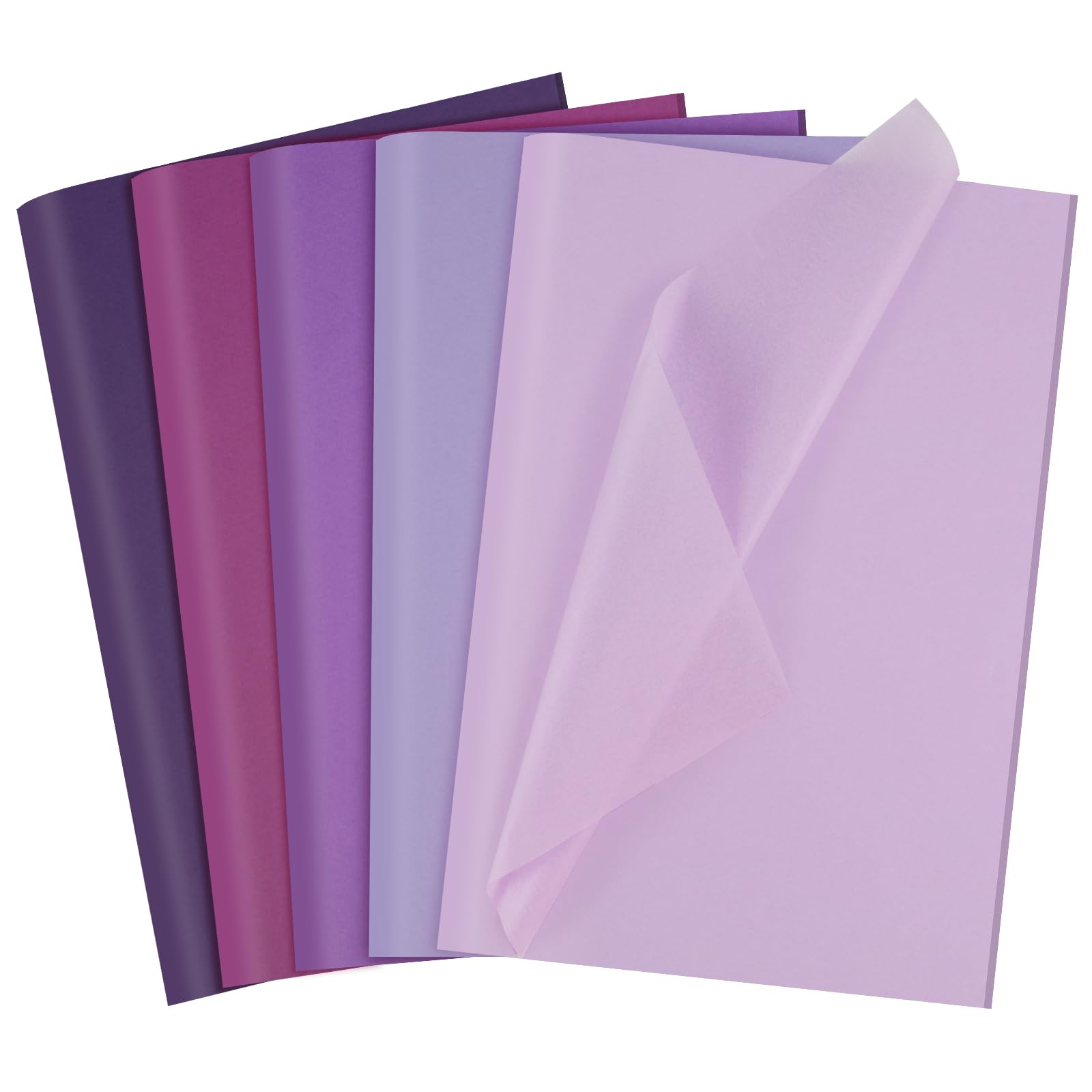 woric 60 Sheets Purple Tissue Paper, 5 Shades Gift Wrap Tissue 50 * 35cm Purple Wrapping Paper for Presents Gift Bags Crafts Packaging Party Decorations Birthday Wedding Halloween
