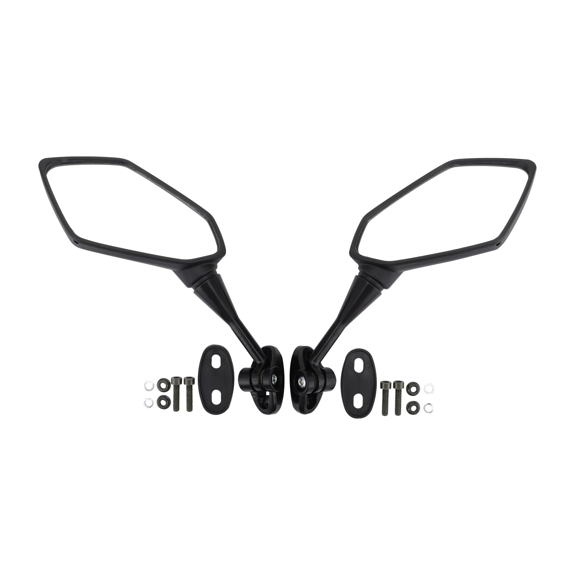 GOOFIT poligono Nero Moto Retrovisore Laterale Rotazione di l'adattatore a Vite Clip di Fissaggio Sostituzione per Kwasaki CBR CBR900 919 929 1000 UTV Ciclomotore ATV Scooter Quad Pit Dirtbike