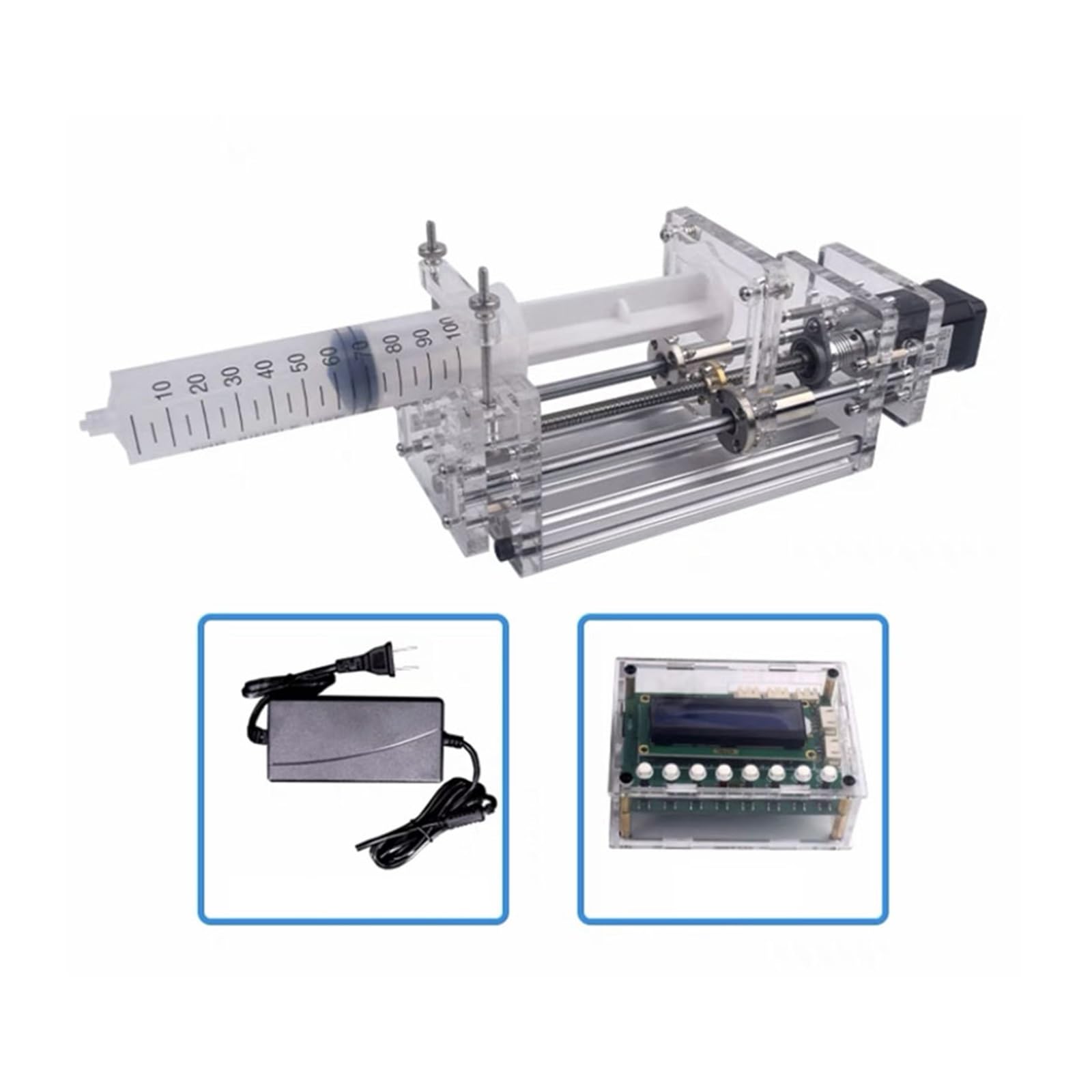 Bomba de jeringa micro laboratorio 1-150 ml, bomba inyección eléctrica precisión escritorio, propulsión, dispensador pegamento líquido, CC 12 V Para uso de bricolaje(B)