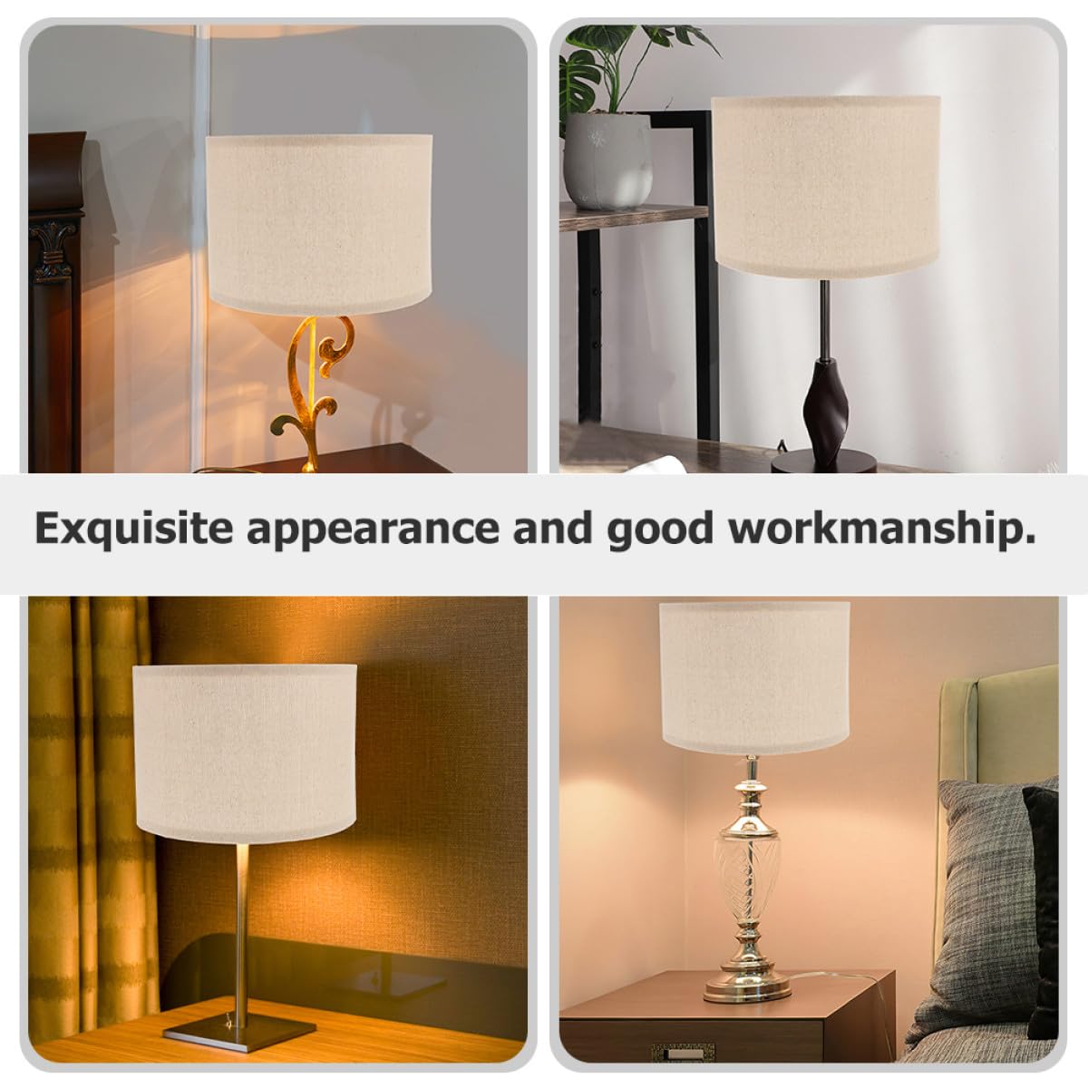 Ipetboom Paralume Lino Beige 30X20 CM per Lampada da Scrivania e Terra Coprilampada Decorativo Smontabile per Uso Domestico e Soggiorno