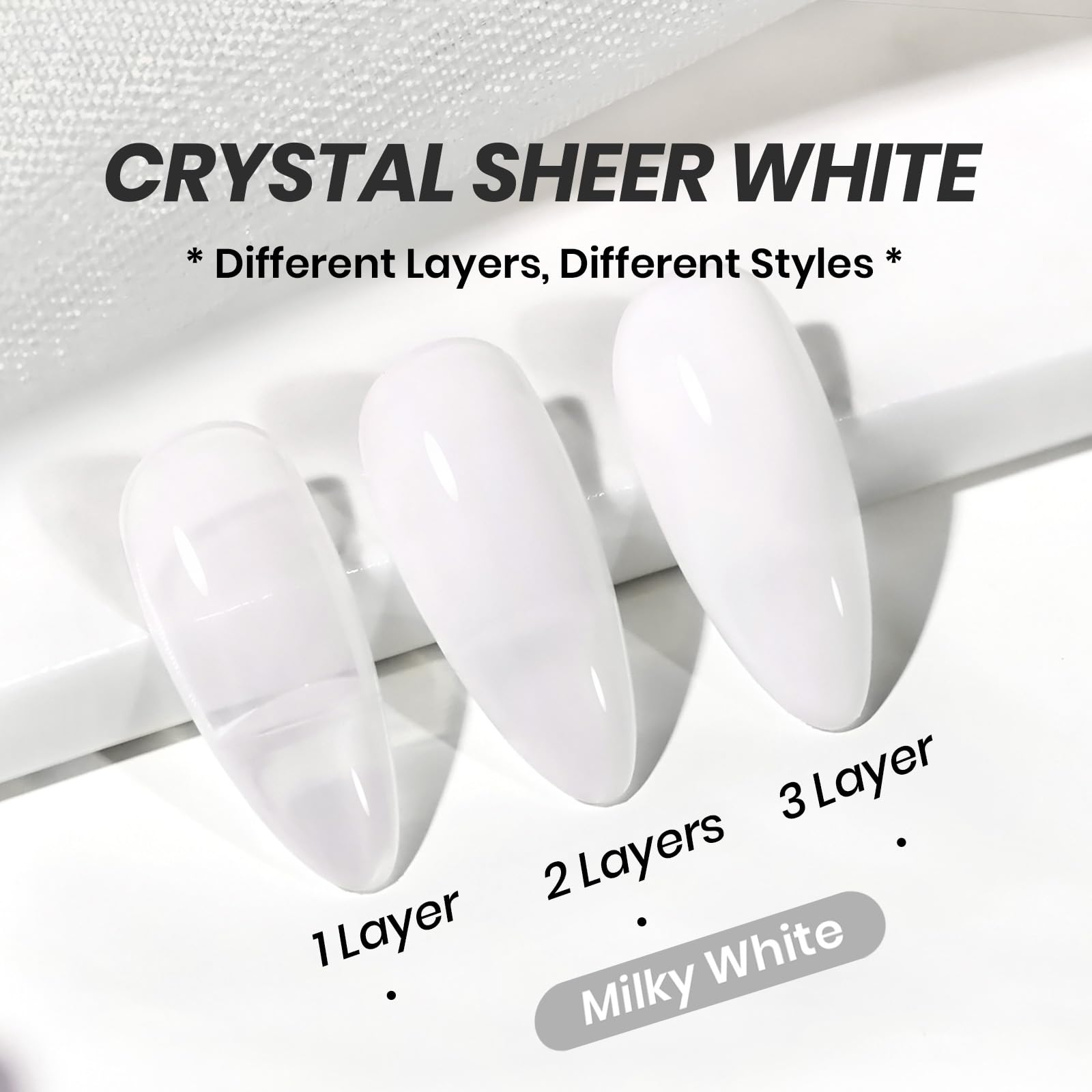 Beetles Milky White Gel Nail Polish - 15ml Neutral Jelly Nude Nail Polish Base Color Nail Concealer Sheer Translucent Effect Soak Off UV LED French Nail Art Salon DIY Manicure Gift for Women 0.5Oz