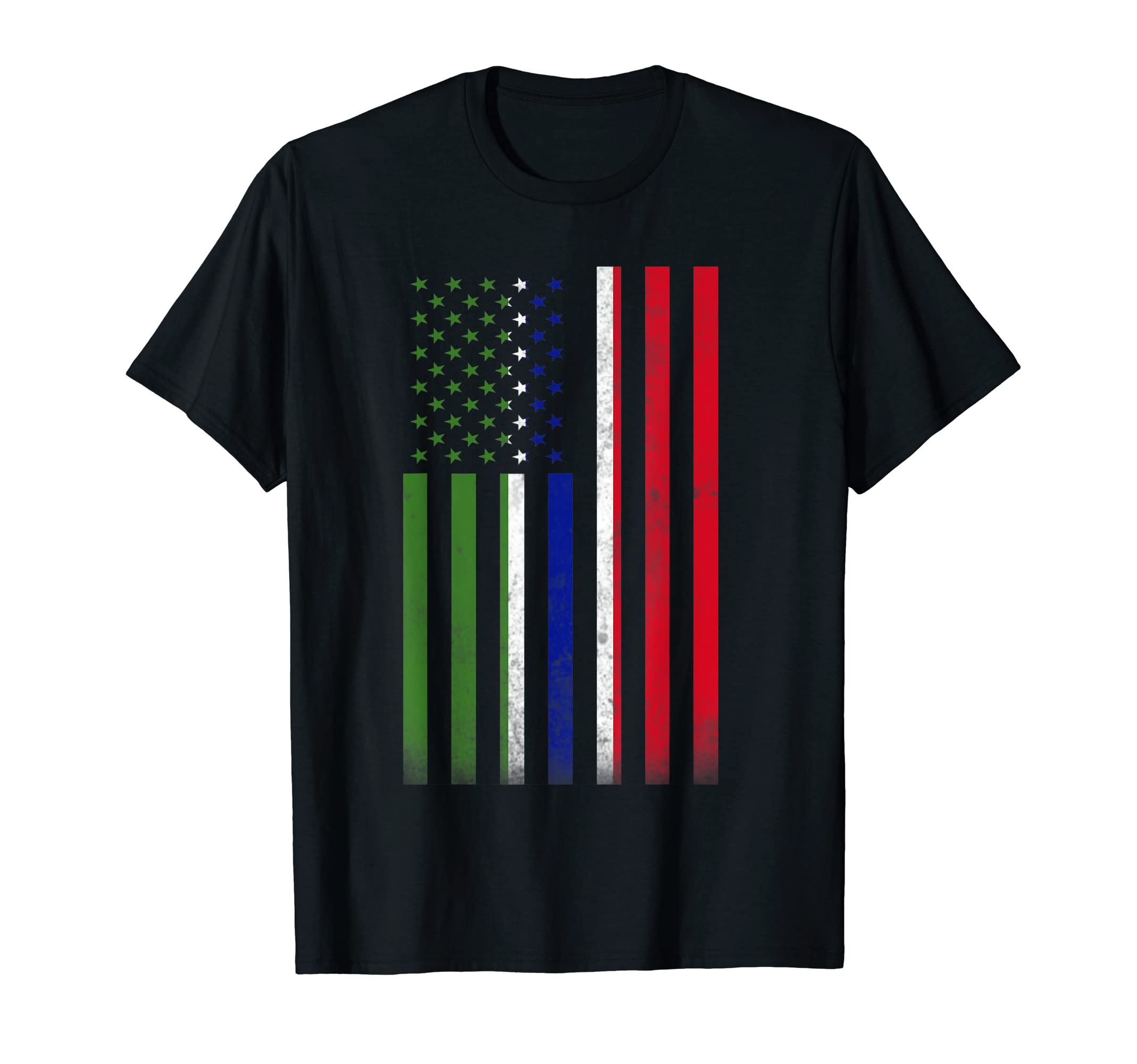 Half Gambian Flag | Vintage American Inside Me USA Gift T-Shirt