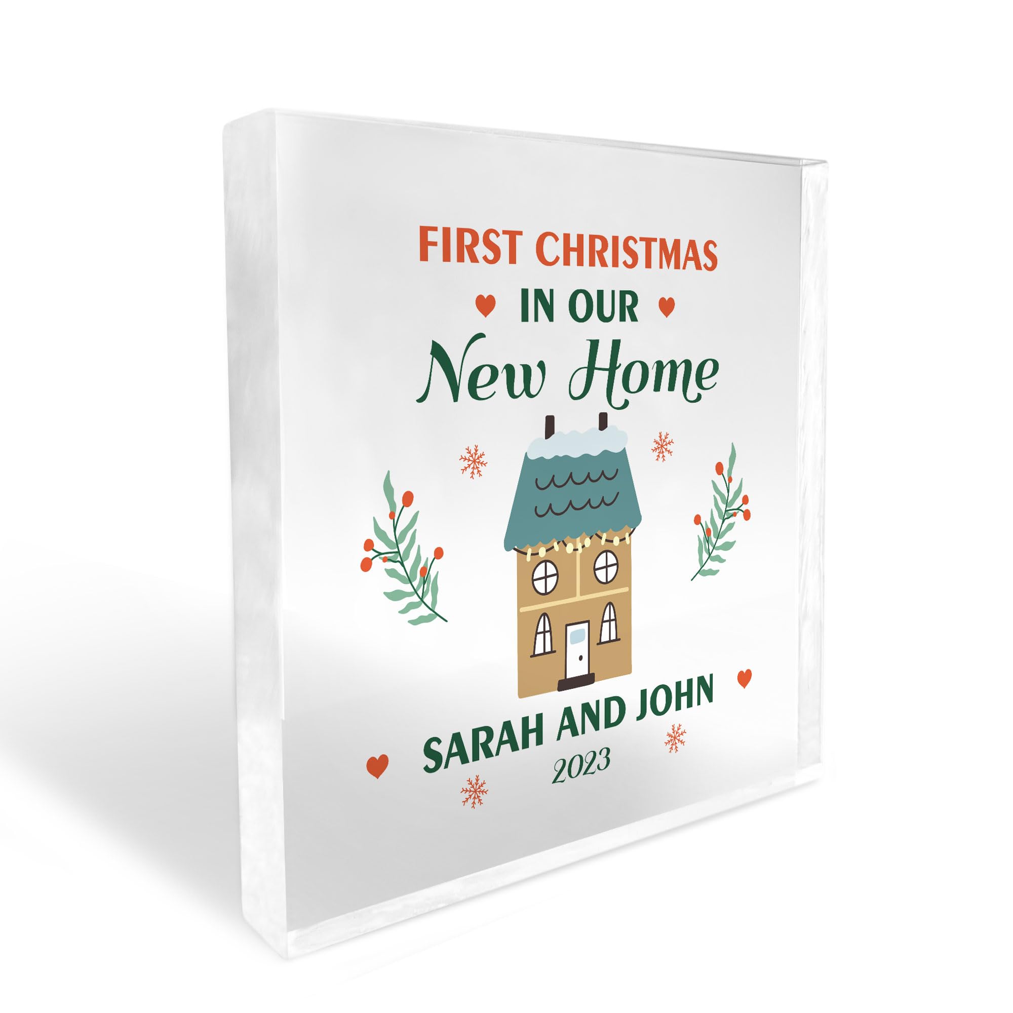 Red Ocean First Christmas In Our New Home Plaque Personalised Christmas Decoration New Home Gift For Couple Friend