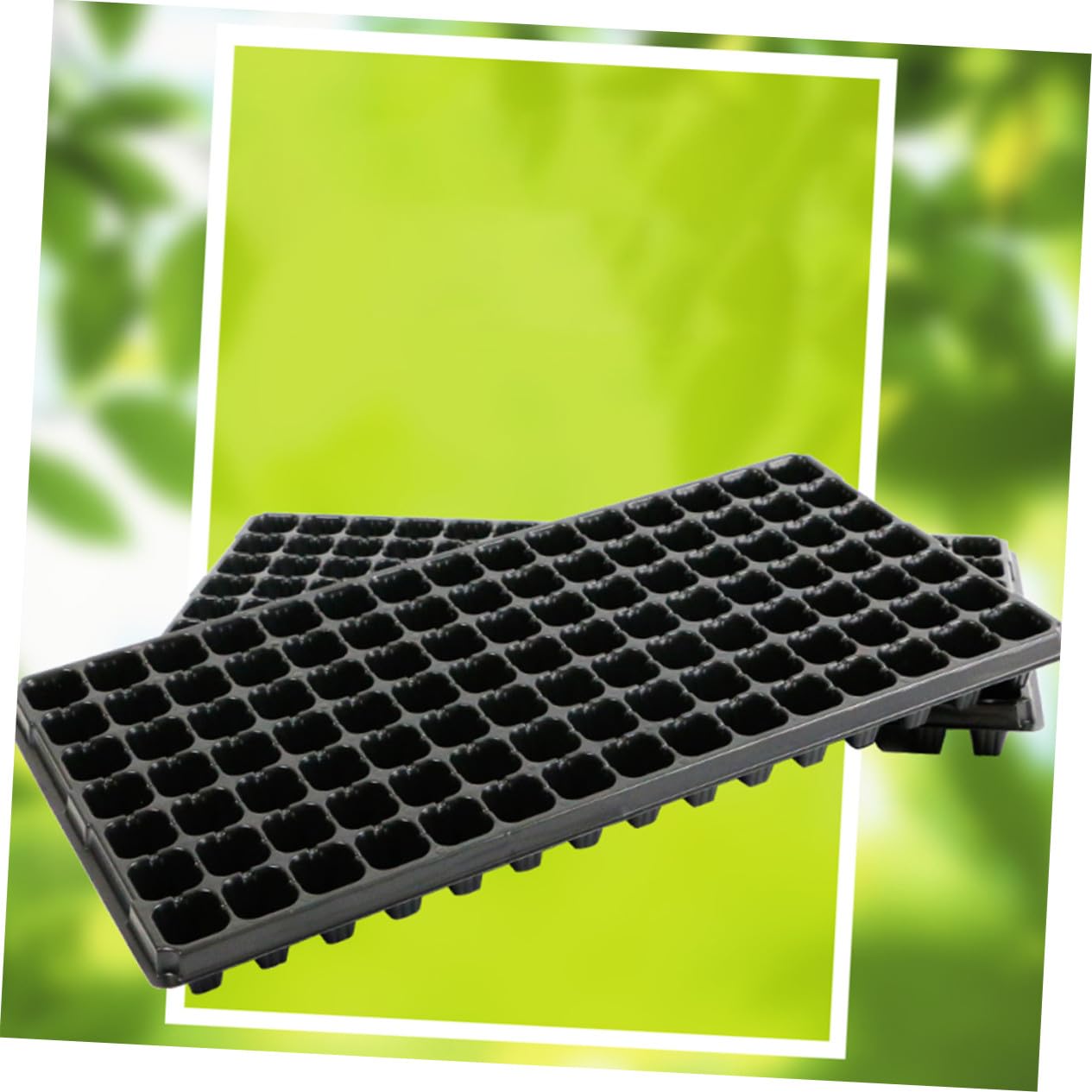Vassoio per Semina 105 Fori in PVC Nero, Set 10 Pezzi | Giardinaggio Domestico e Balcone, Favorisce la Crescita, Facile Rimozione, Peso 100g
