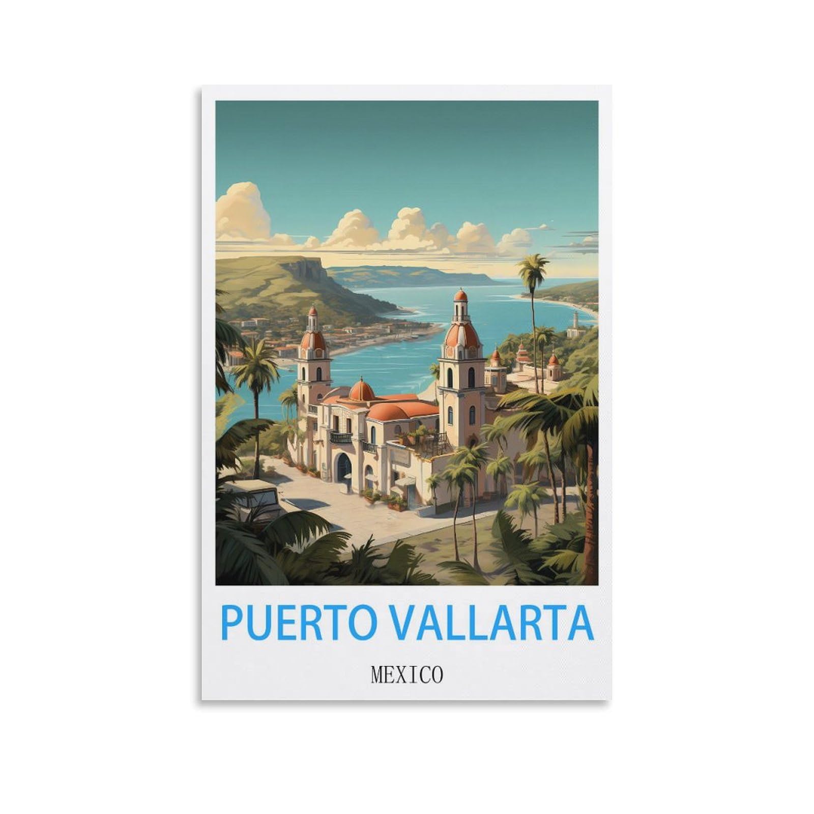 Tin Signs Retro,Puerto Vallarta Mexicos,Wall Art Decorative Plaque Decor for Home Livingroom Bedroom Cafes Coffee Bars Decoration Gifts 20x30cm