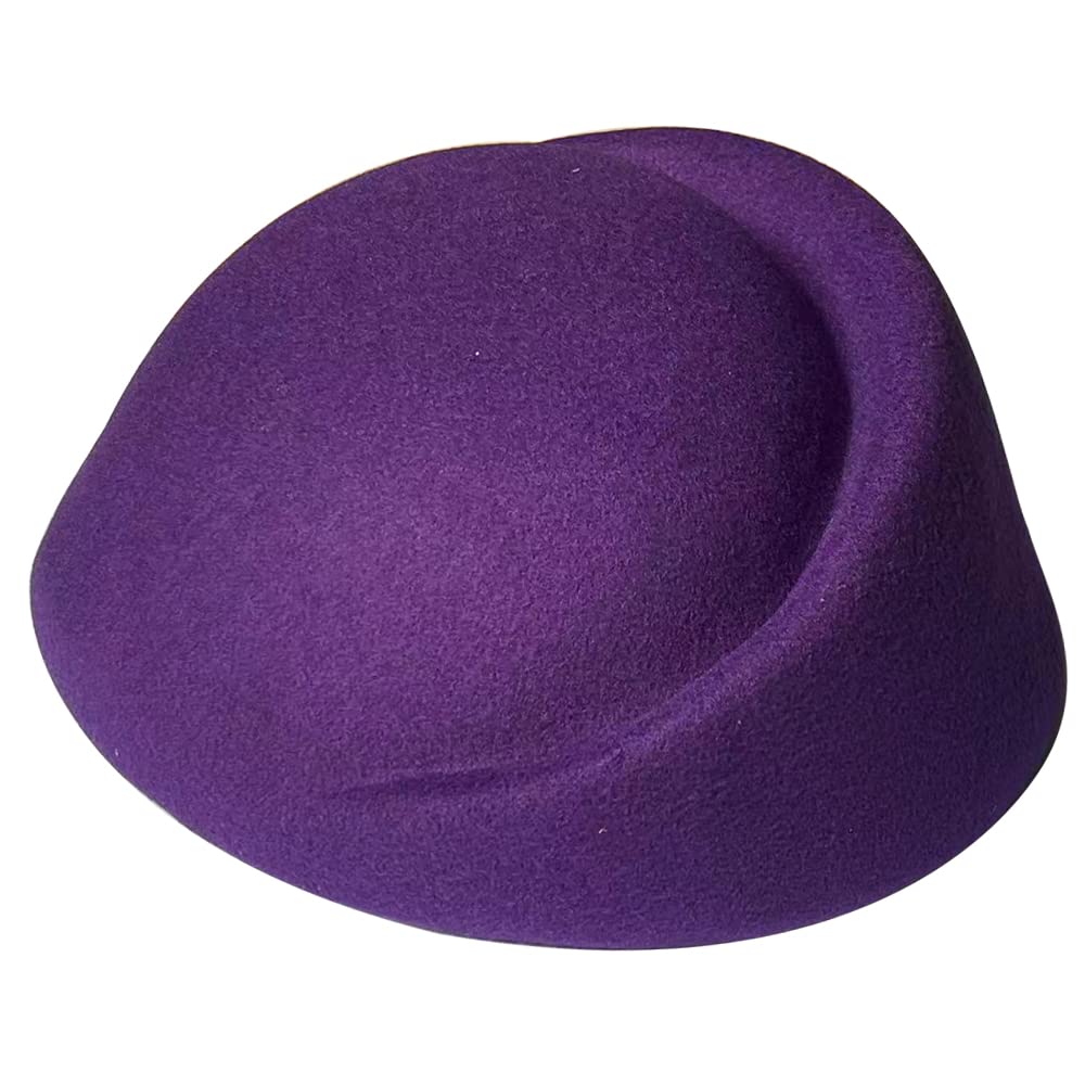 YING LAN Women Wool Cap Stewardess Pillbox Hat Vintage Fascinator Base Church Wedding Winter