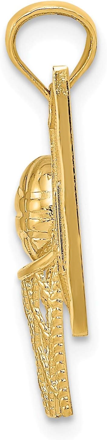 The Black Bow 14k Yellow Gold Basketball Hoop and Backboard Pendant - Image 2
