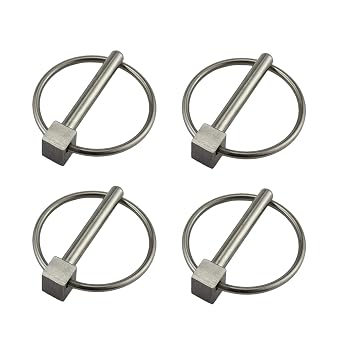 Stainless Steel 316 Lynch pins Linch Pin Dia 6.1mm1/4In x L 43.5mm1-2/3in with Ring 4 Pack
