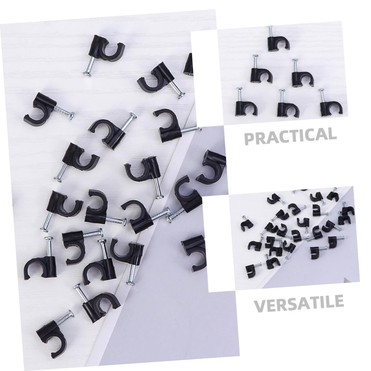 Uonlytech 2000pièces Clips De Câble Avec Clous Pour Fixation De Fils Électriques De Câbles Pour Maison Et Jardin