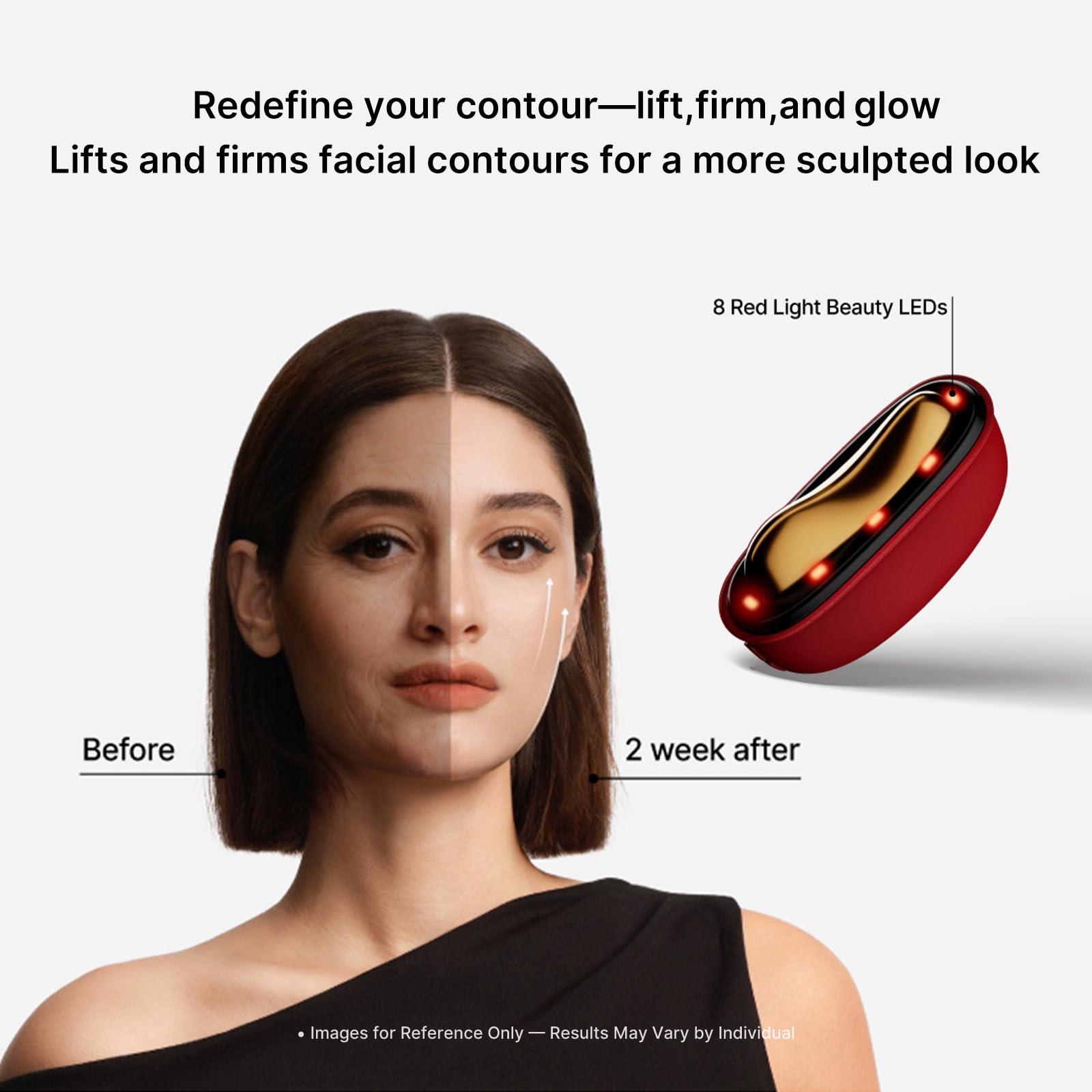 Electric Gua Sha Facial Tool with LED Red Light Therapy & Soothing Vibration, Heated Brass Face & Neck Massager, Smart Dual-Mode Skincare Device for Sculpting, Lifting & Relaxation