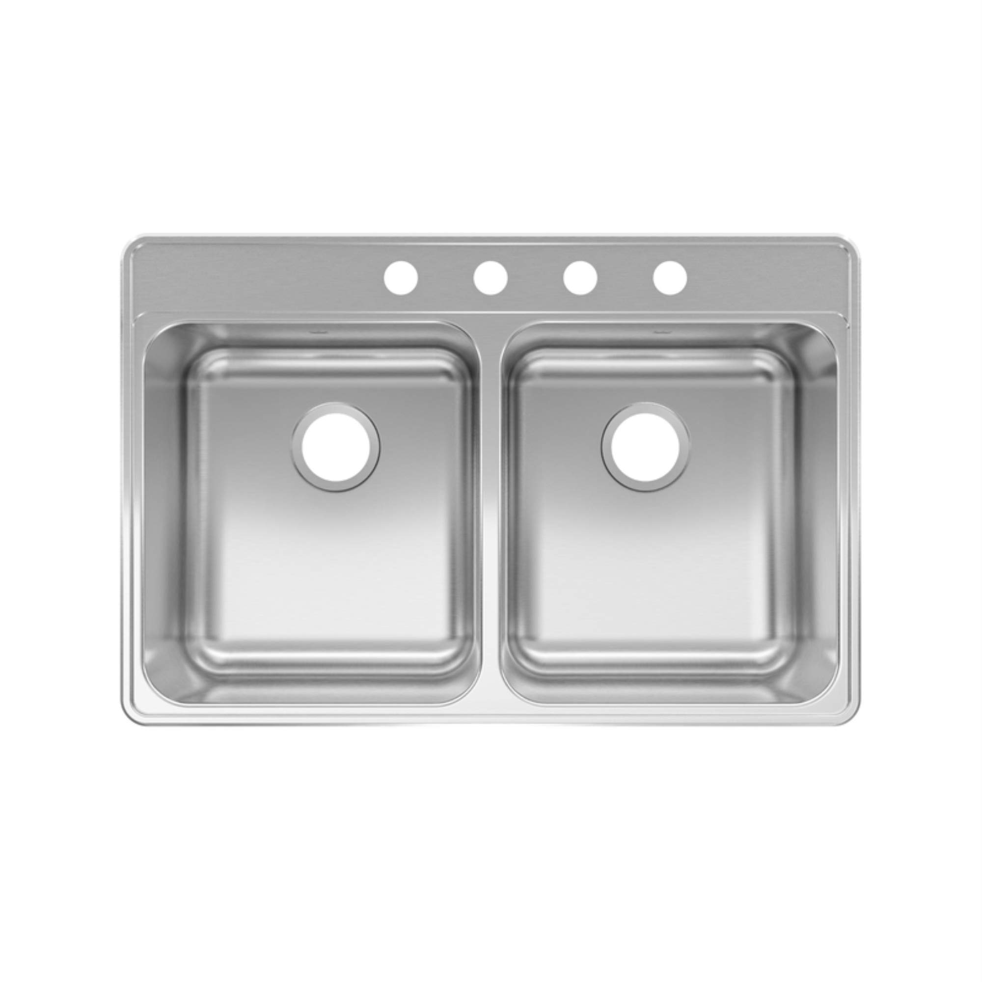 CDLA3322-8-4CBN Creemore 33-In Lr X 22-In Fb X 8-In Dp Ez Torque Top Mount/Drop-In 4 Hole Double Bowl Stainless Steel Kitchen Sink