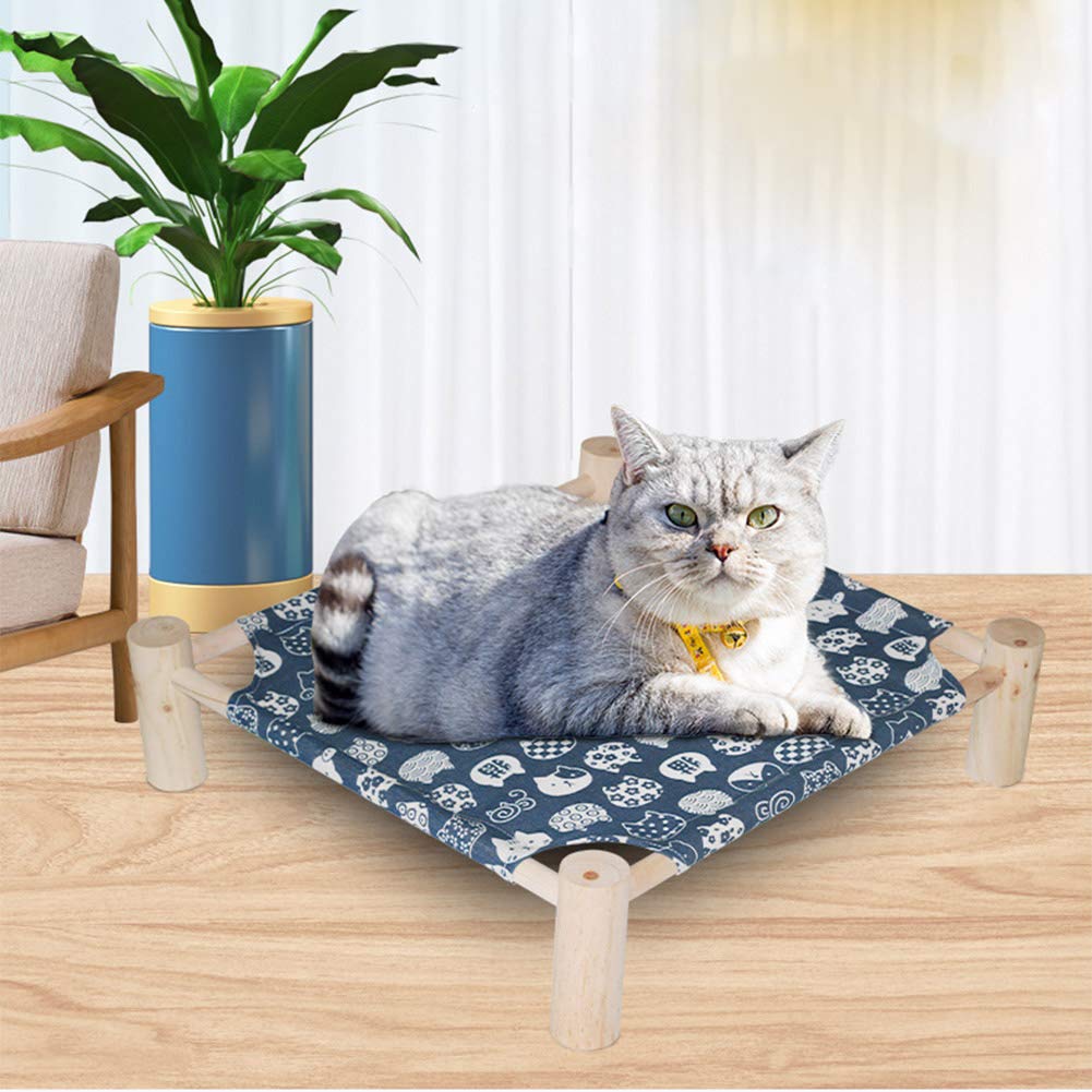 ETOPARS Lettino da Campeggio Portatile per Gattino, Lettini per Gatti Estate, Letto in Legno Antiscivolo Lavabile in Rete Traspirante per Gatti