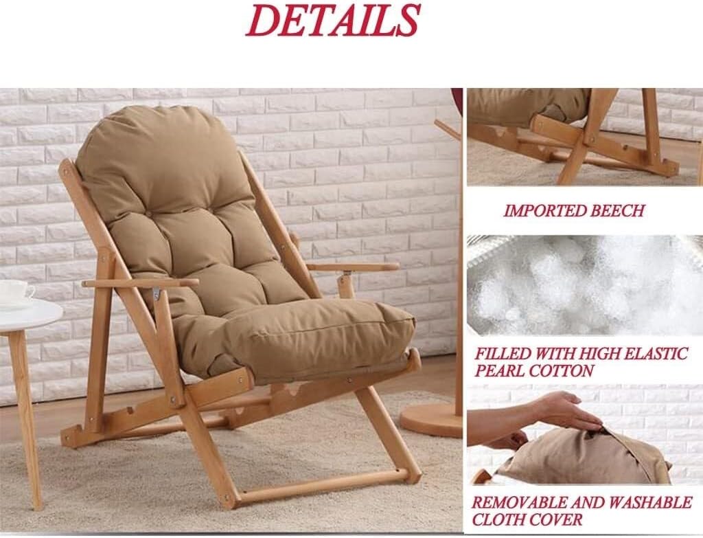 Chaise Lounge Indoor, Zero Gravity Chair with Cushion, Folding Lawn Recliner Patio Lounger Chair, Comfortable Portable Single Leisure Sofa for Living Room & Office(Black)