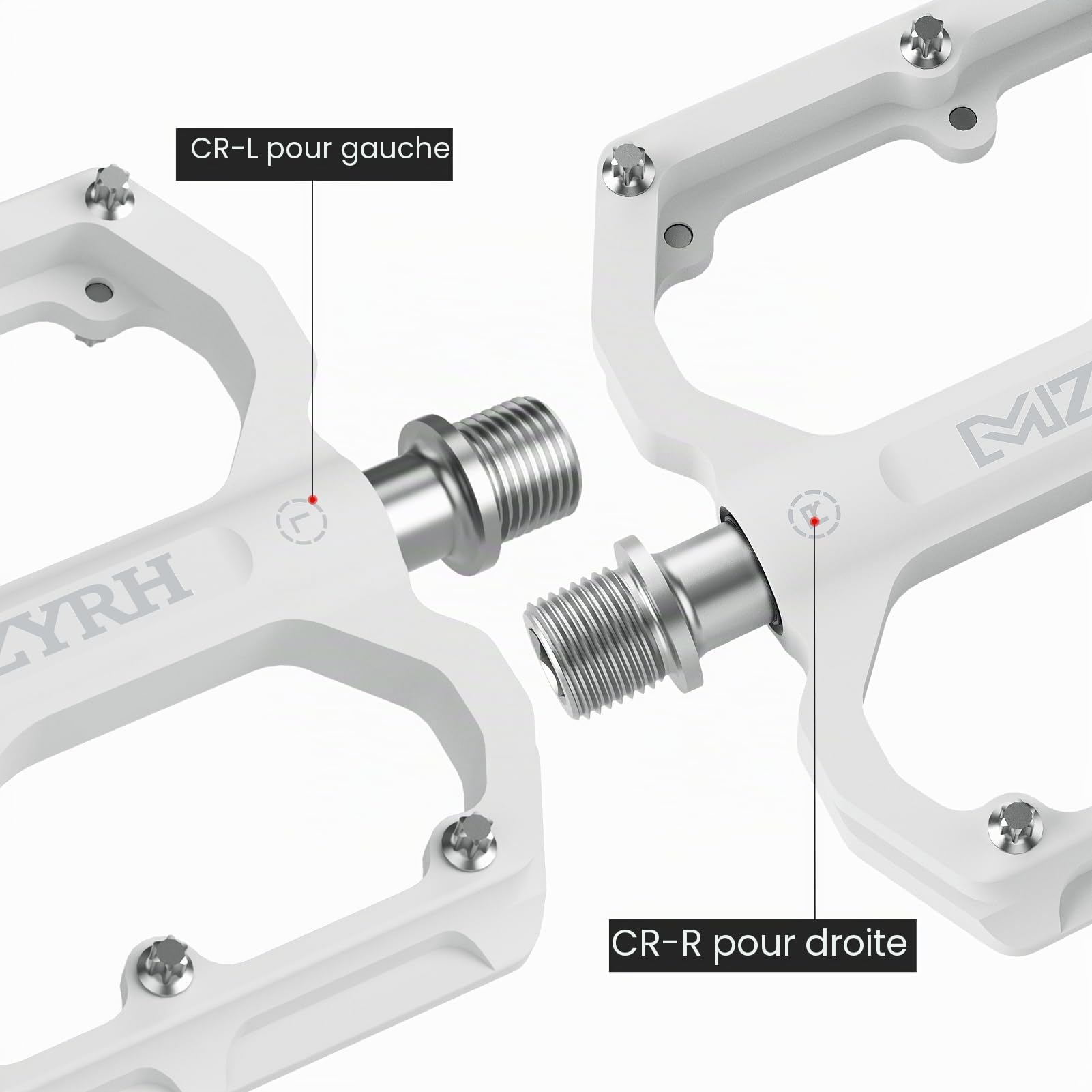 MZYRH Pédales de VTT, 9/16", 3 roulements, antidérapantes et légères, en alliage d'aluminium, pour VTT, vélo de route