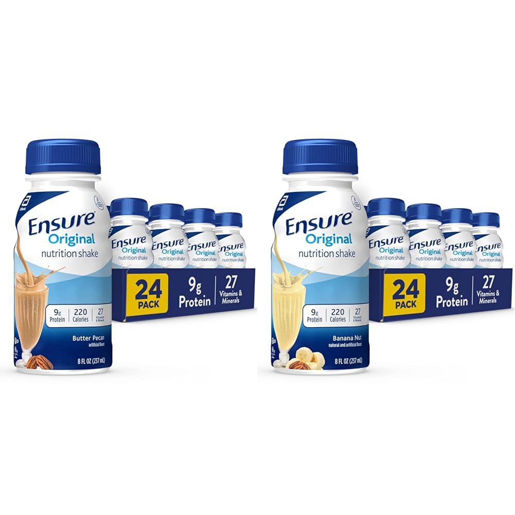 EnsureOriginal Butter Pecan & Banana Nutrition Shakes | Meal Replacement | 24 Pack Bundle