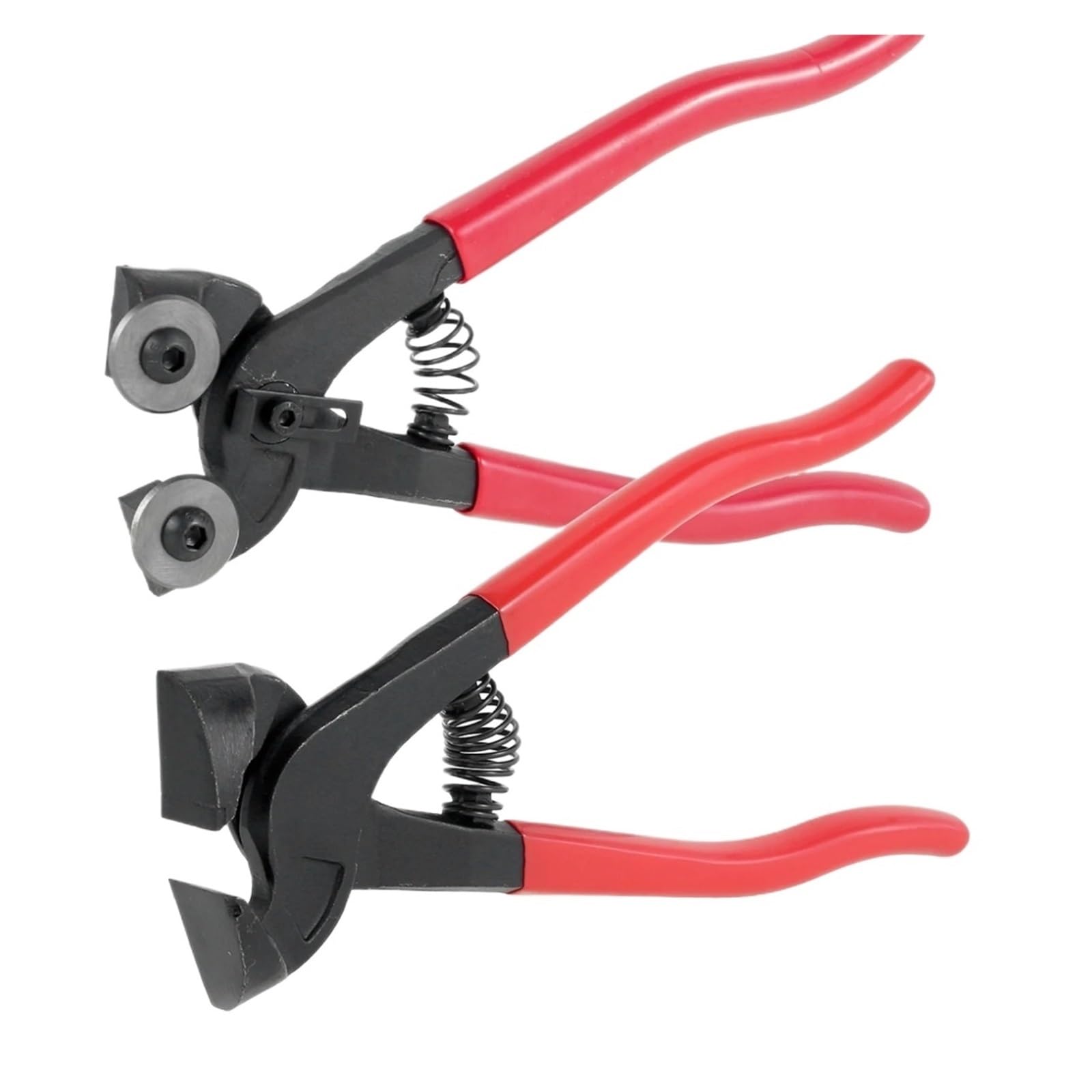 Glass-Cutting Pliers 2/1Pcs Tile Pliers Glass Nippers Set with Nonslip Handle Wheeled Mosaic Nipper and Hd Ceramic(1PC Flat)