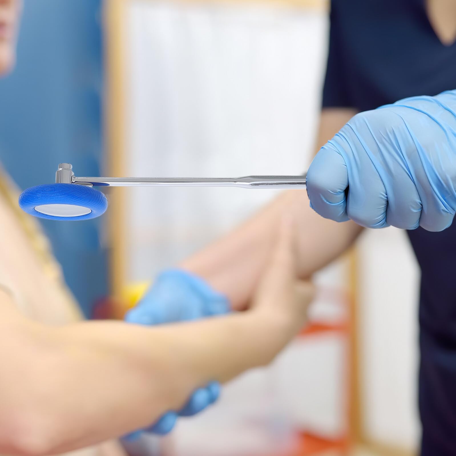 SHINEOFI Set 5 Pezzi Martelli Neurologici Diagnostici Multifunzione in Metallo Blu Impugnatura Ergonomica, Strumenti a Percussione Portatili per Test Riflessi, Kit per Studenti e Medici