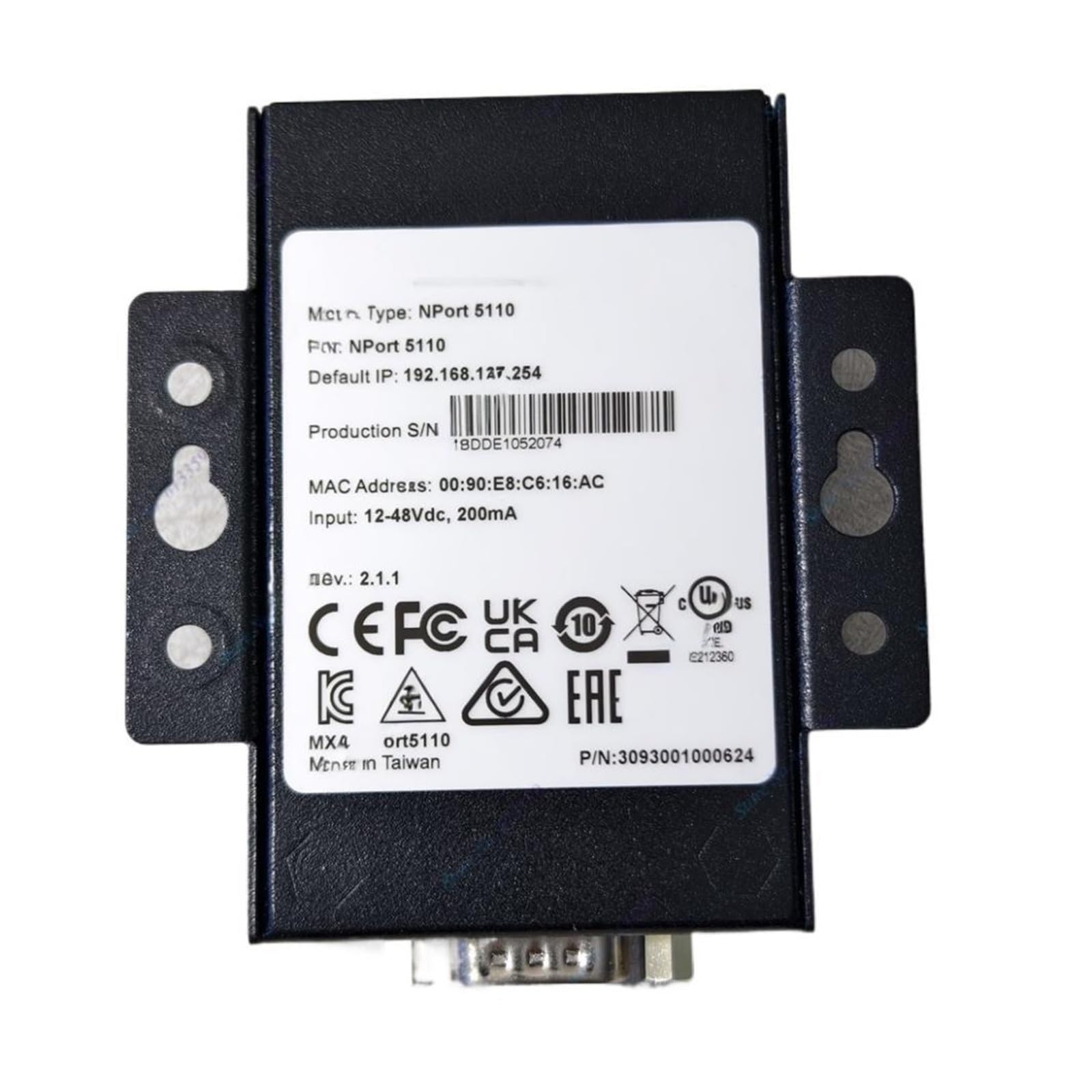 Serveur série 5110 convertisseur port série vers Ethernet rail DIN