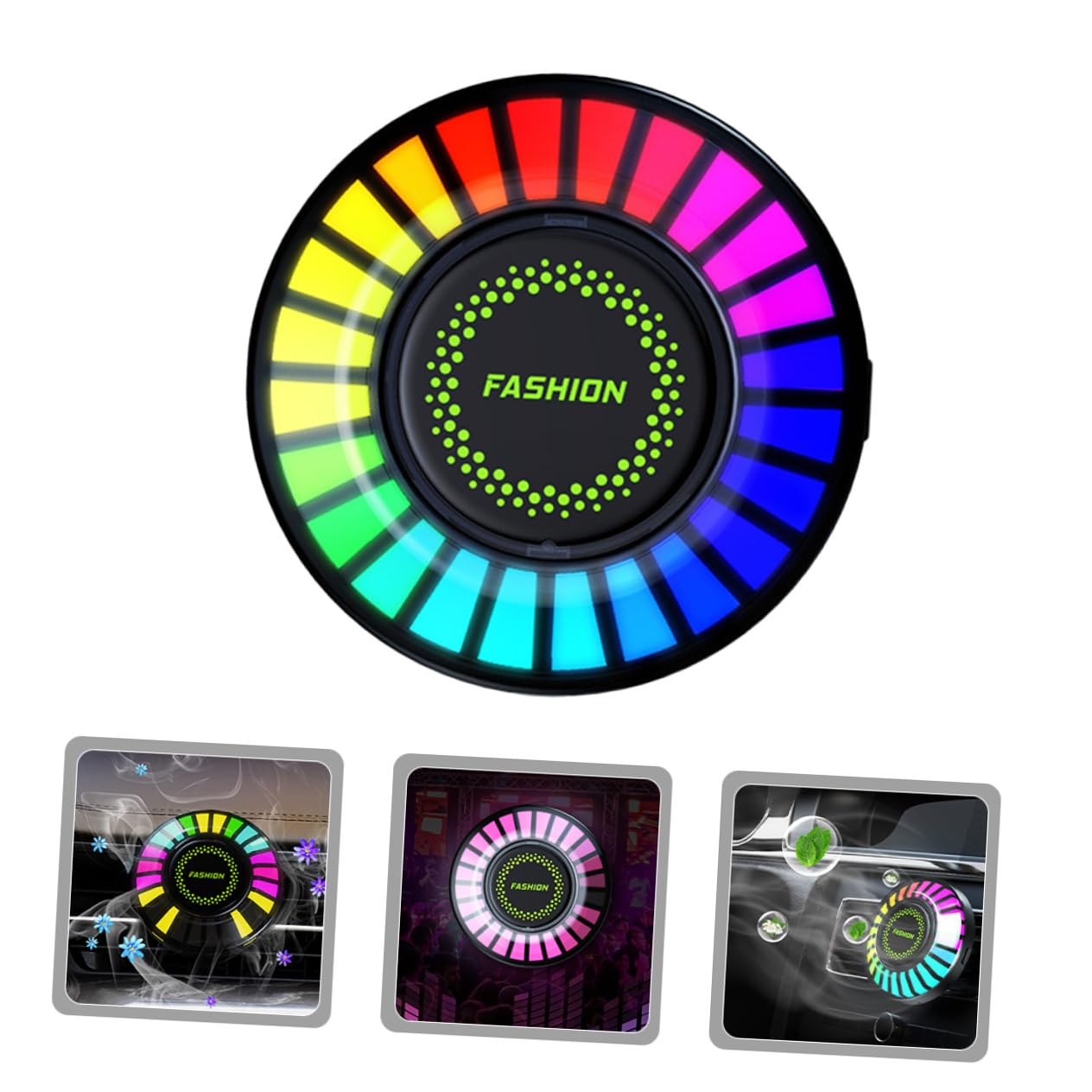 PartyKindom 4Pcs Diffusore Auto Clip Di Sfiato Diffusore Di Fragranza Auto Luces LED Para Carro Accessori Musicali Deodoranti Per Auto Diffusore Intelligente Diffusore Di Aroma Atmosfera Luce