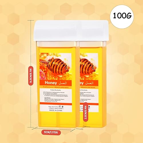 Miniatura 5 de Recambio de cera enrollable, cartuchos de cera de miel con toallitas, 10 unidades, kit de cera depilatoria para mujeres y hombres, kit de cera