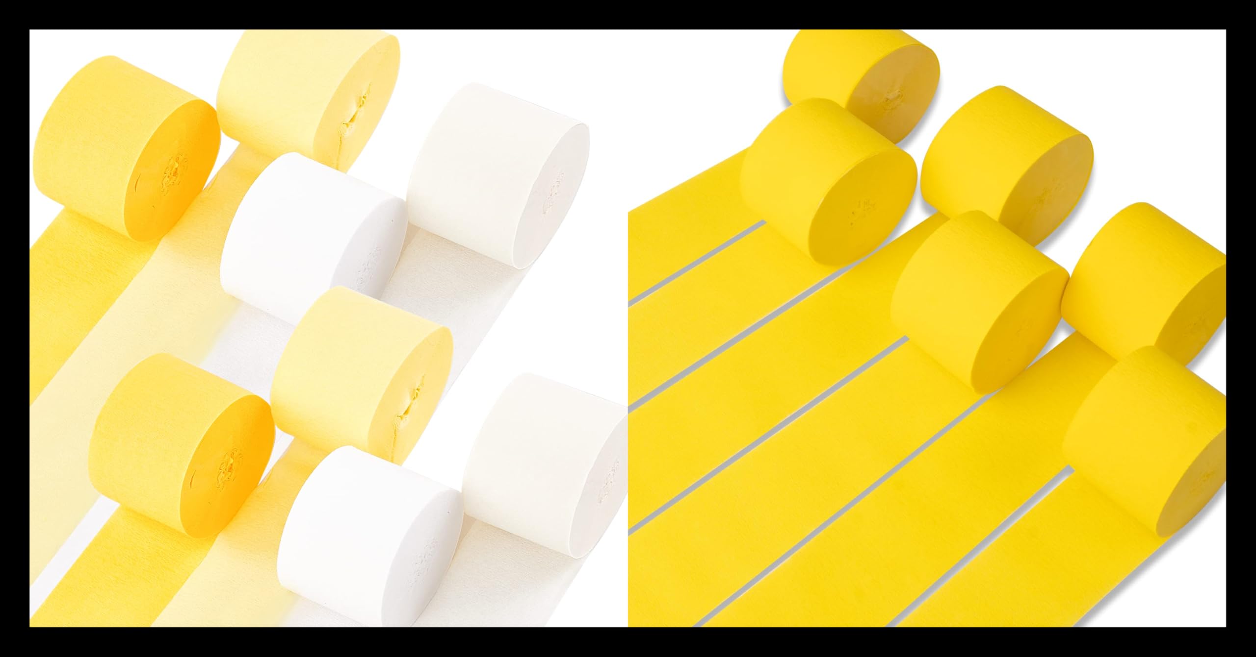 PartyWoo Crepe Paper Streamers 8 Rolls 656ft and PartyWoo Crepe Paper Streamers - 6 Rolls 492ft